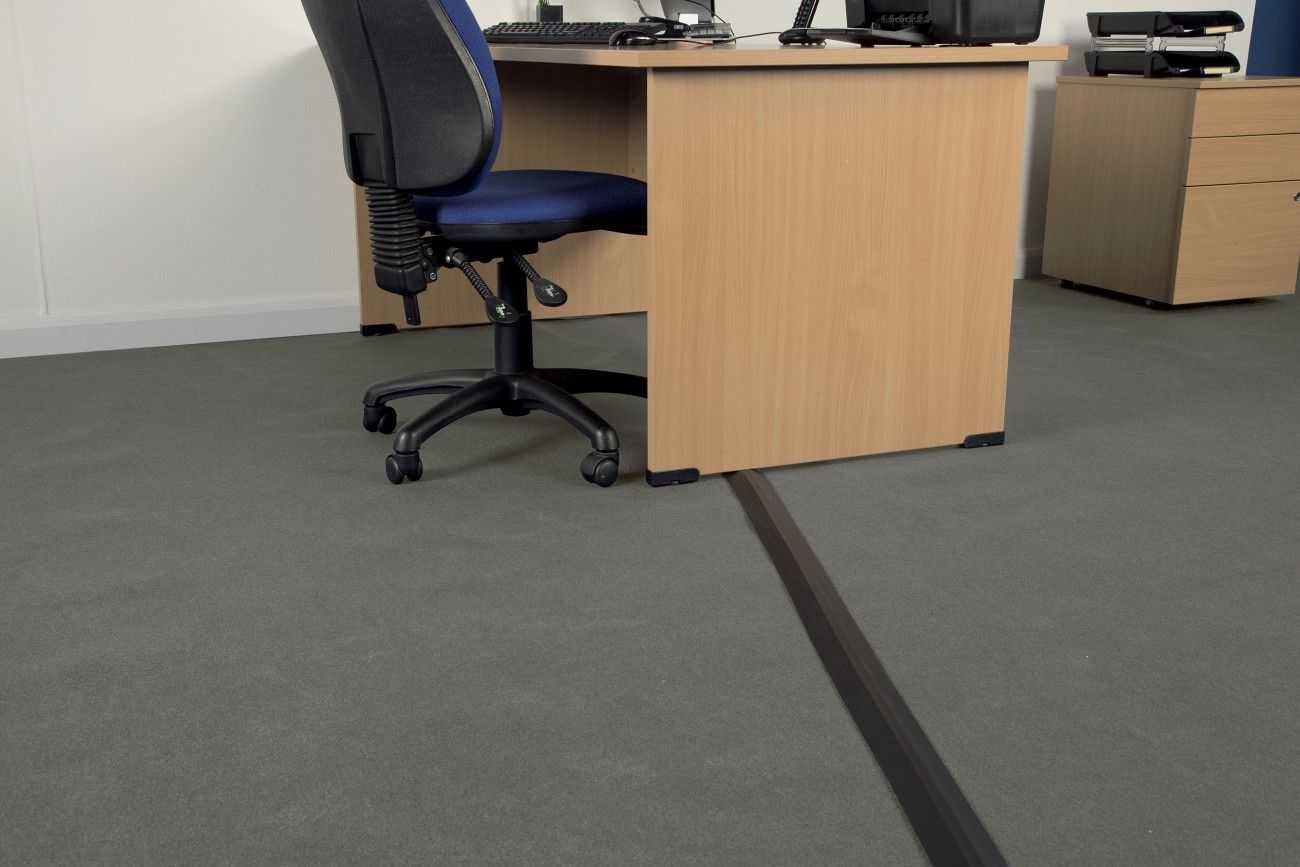 D-Line floor Cable Cover Black 80mm Wide 1.8m length c/w connectors FC83B - Image 1