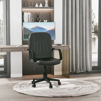 HOMCOM PU Leather Office Chair Desk Chair - Black