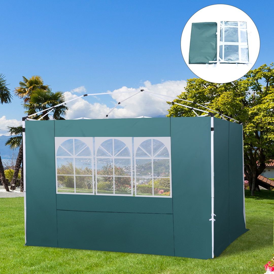 Outsunny 3m Gazebo Exchangeable Wall Panels - Green - Image 1