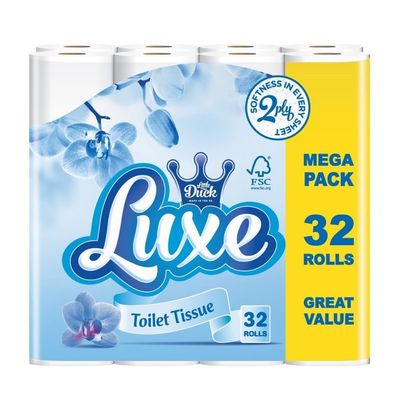 Luxe Mega 32 Pack 2-Ply Toilet Tissue Assorted Packs