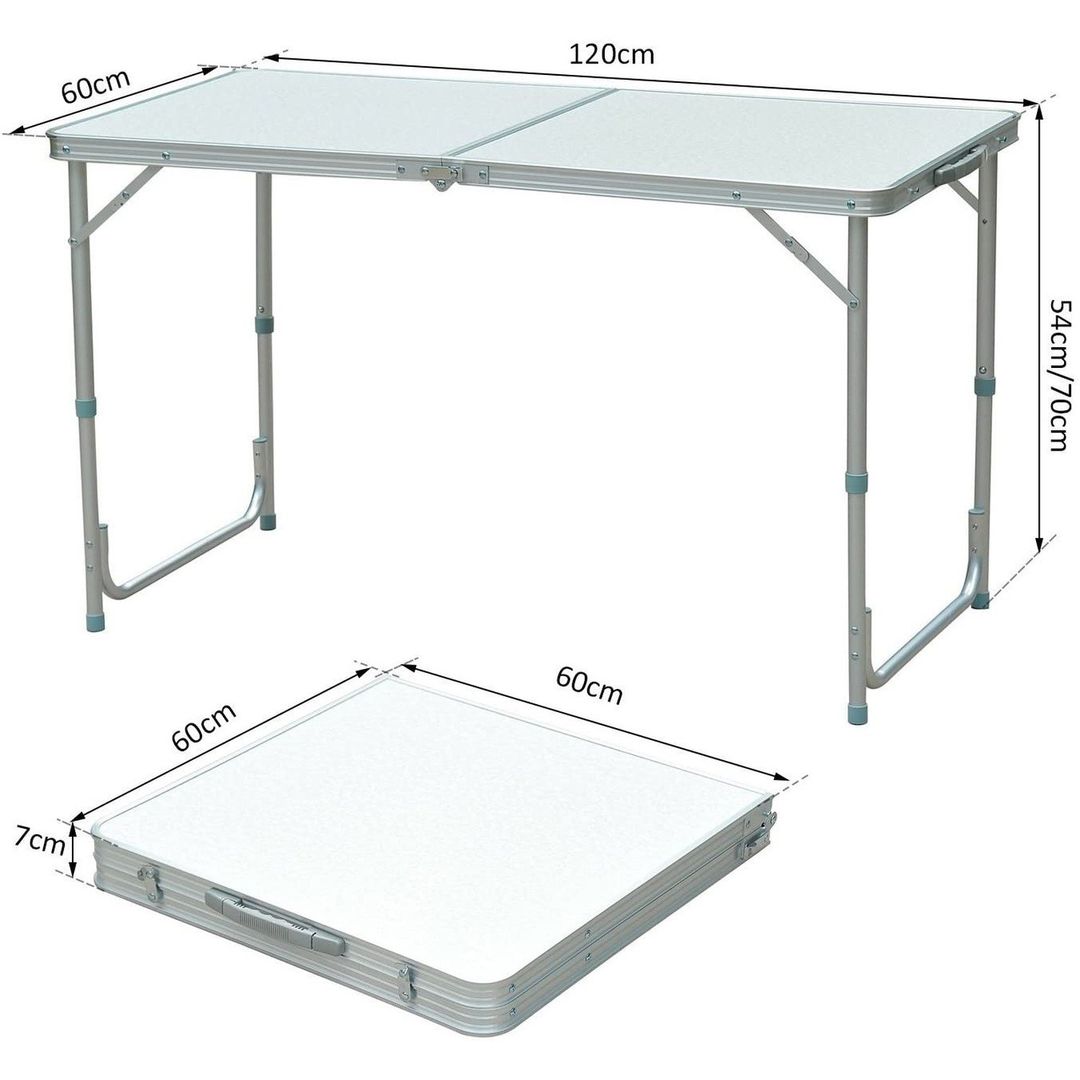 Outsunny Outdoor Folding Table - Silver - Image 1