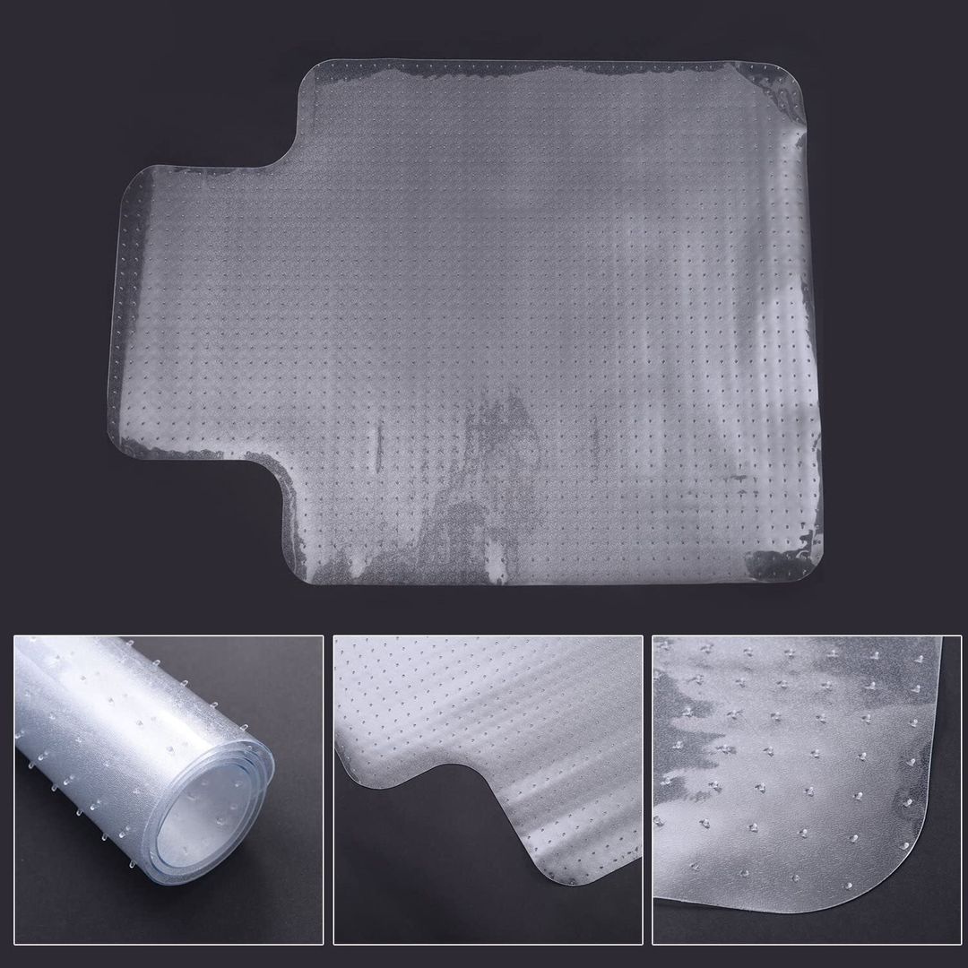 HOMCOM Office Carpet Protector Chair Mat - White - Image 1