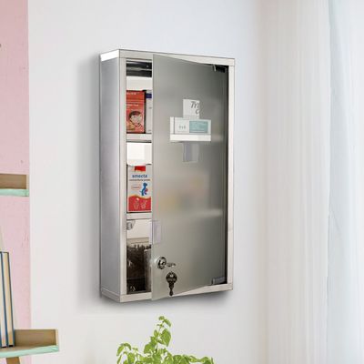 Stainless Steel Wall Mounted Medicine Cabinet - Silver