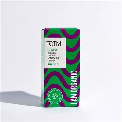TOTM Organic Cotton Applicator Tampon Super (Pack 14) - 0606004
