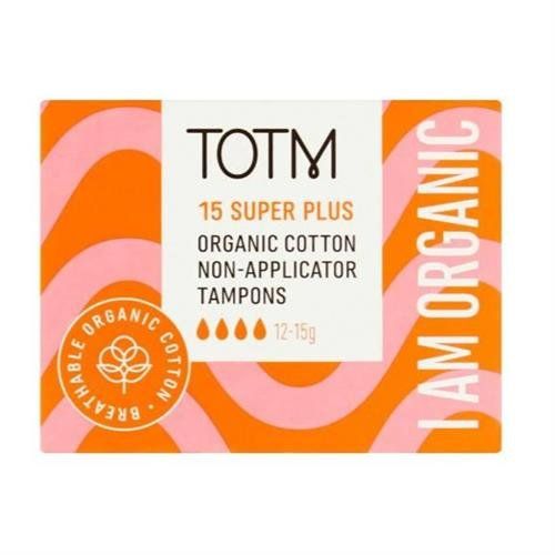 TOTM Organic Cotton Non-Applicator Tampon Super+ (Pack 15) - 0606009 - Image 1