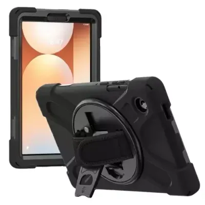 Techair TAXSGA043H Samsung Tab A11 military grade drop protection rugged case with hand strap - Thumbnail 2