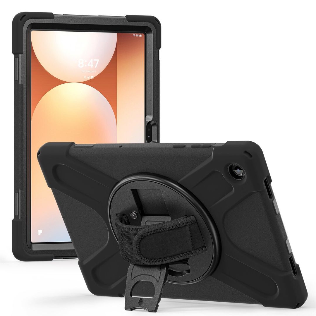 Techair TAXSGA044H Samsung Tab A11+ military grade drop protection rugged case with hand strap - Image 1