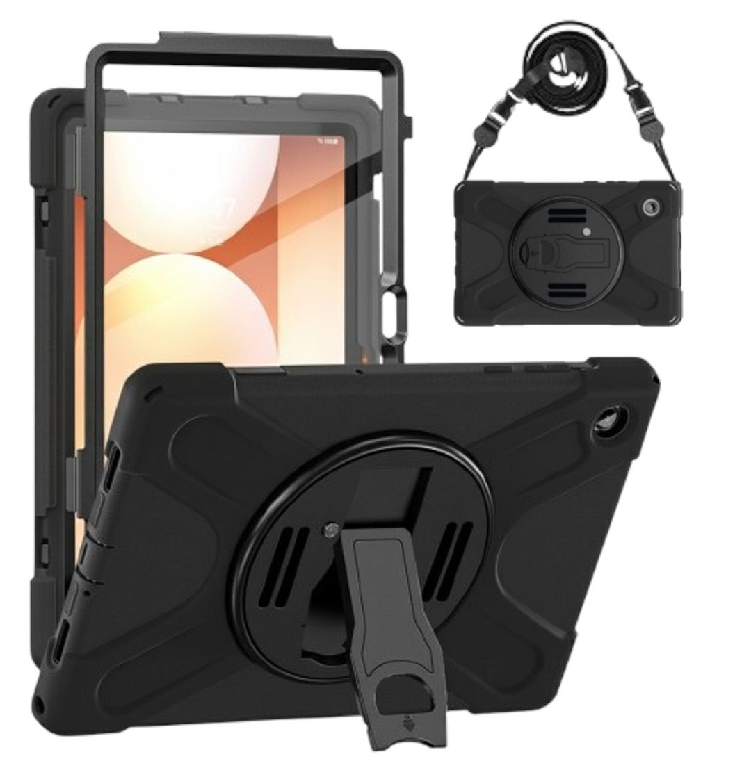 Techair TAXSGA043S Samsung Tab A11 military grade drop protection rugged case with shoulder strap - Image 1