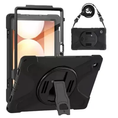 Techair TAXSGA043S Samsung Tab A11 military grade drop protection rugged case with shoulder strap - Thumbnail 2