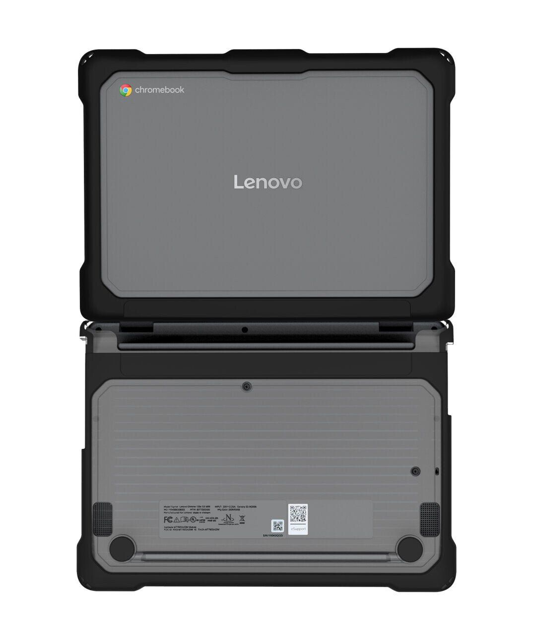 Techair TACHS031 Protective Hard Shell case for Lenovo 500e 5th Gen, 11.6-12.2 black/clear - Image 1