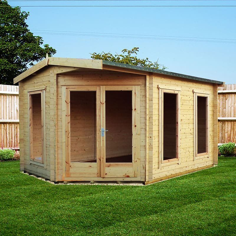 Shire Rivington 4.3m x 3m Corner Log Cabin (28mm) - Image 1