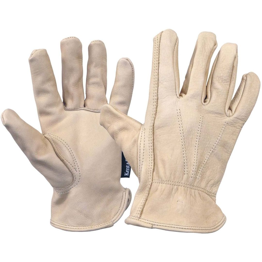 Luxury Leather Water Resistant Gloves - Ladies Medium - White - Image 1