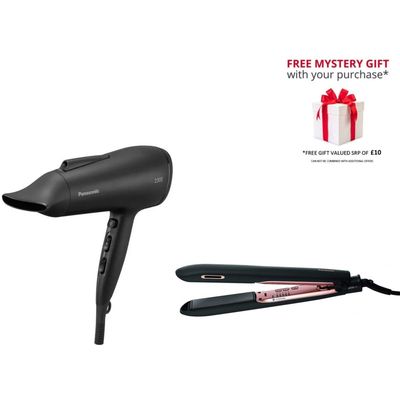 Panasonic EH-NE85, EH-HS99 Hair Dryer & Nanoe Ceramic Hair Straightener Set in Black - Thumbnail 2