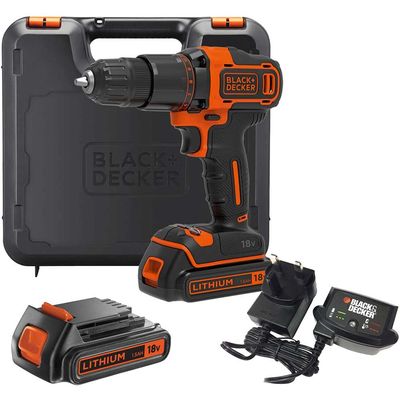 Black and Decker BCD700S 18v Cordless Combi Drill 2 x 1.5ah Li-ion Battery Charger Case
