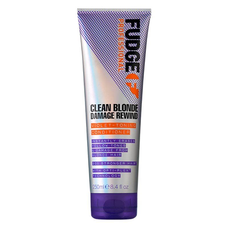 FUDGE Clean Blonde Damage Rewind Purple Violet Toning & Repair Conditioner 250ml in Clear - Image 1
