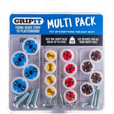 Gripit GPMULTIPK Plasterboard Fixings Multi Pack 16 Piece Clam Pack