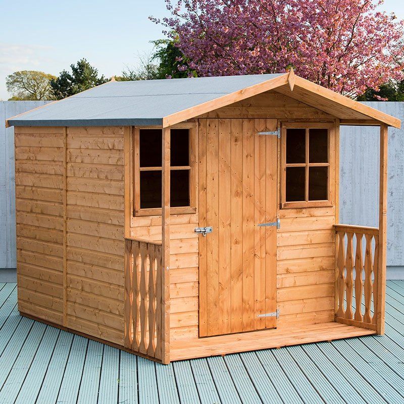 7' x 9' Shire Casita Wooden Summer House including Veranda (2.16m x 2.72m) - Image 1