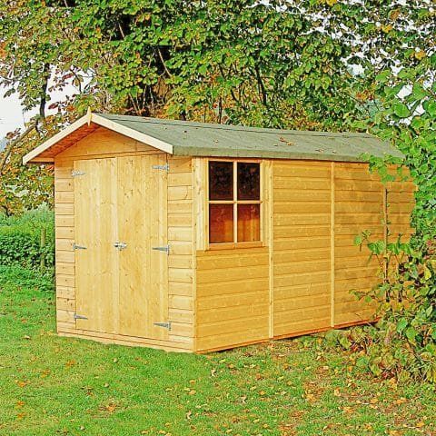 13'2 x 6'6 Shire Jersey Double Door Wooden Garden Shed (4.33m x 2.2m) - Image 1