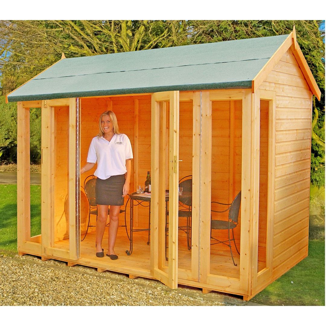 10'3x6'5 Shire Blenheim Wooden Summer House With Bi-Fold Doors - Image 1