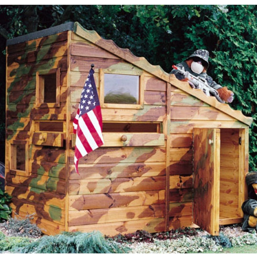 6' x 4' (1.79x1.19m) Shire Command Post Childrens/ kids Wooden Garden Playhouse - Image 1