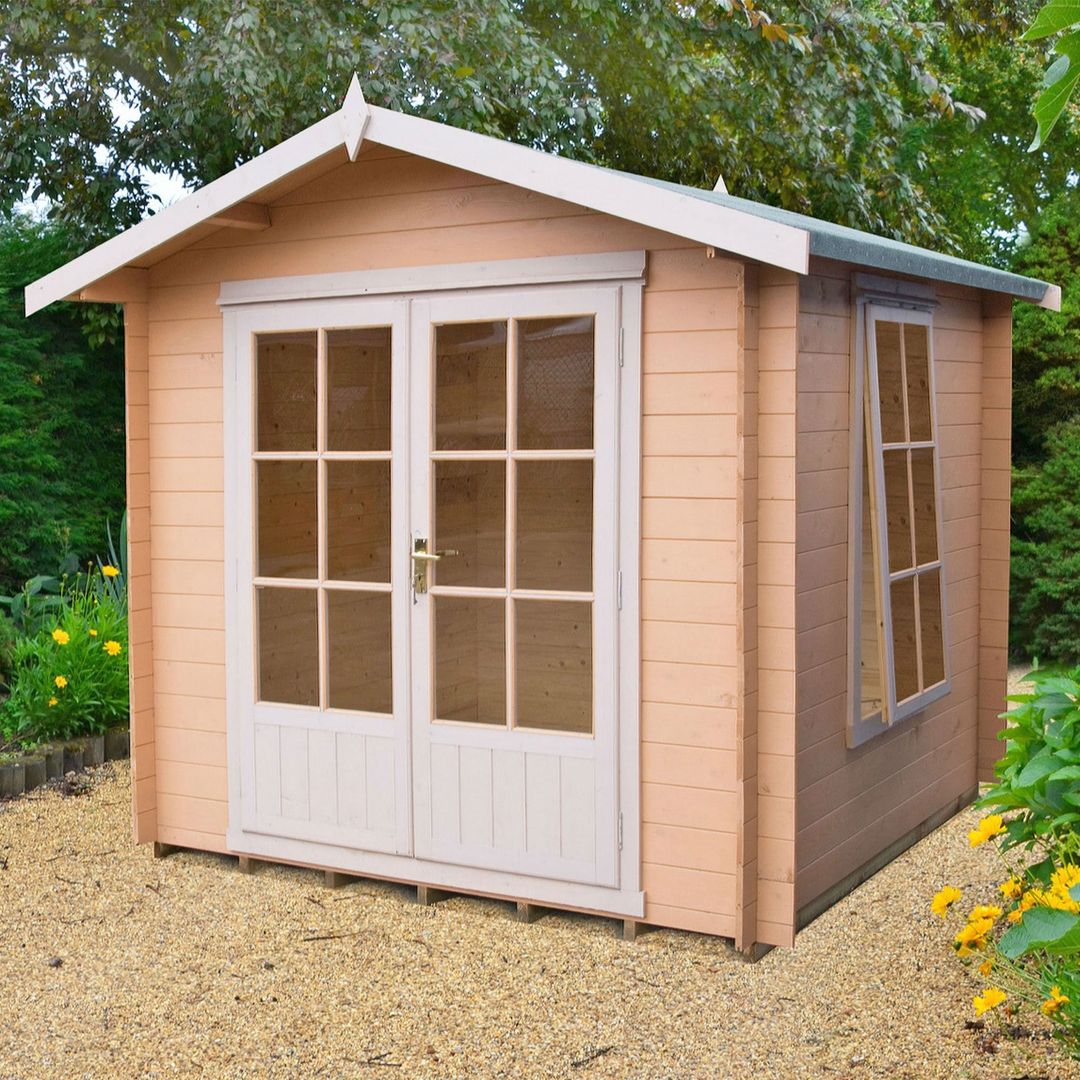 Shire Barnsdale 2.1m x 2.1m Wooden Log Cabin Summer House (19mm) - Image 1