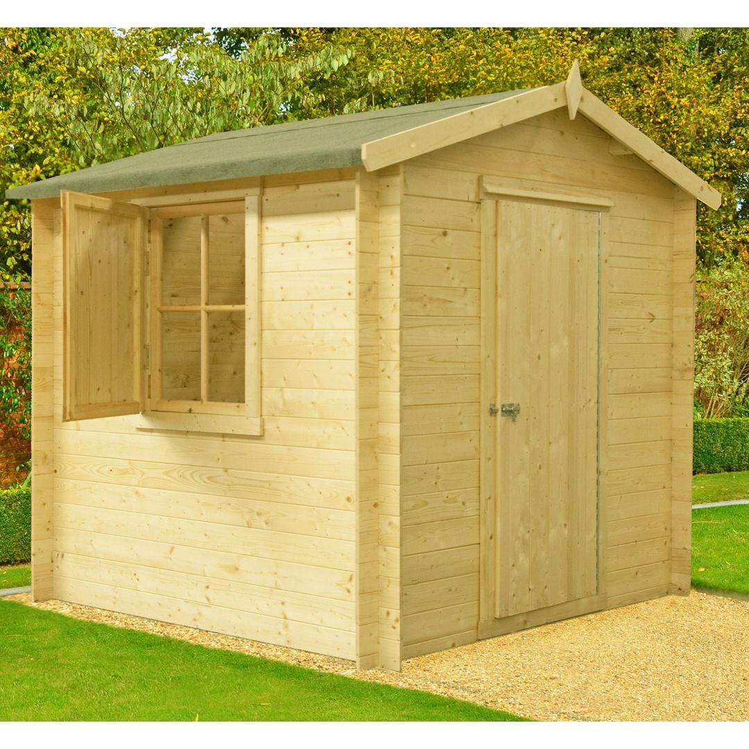 Shire Camelot 2.1m x 2.1m Log Cabin Shed (19mm) - Image 1