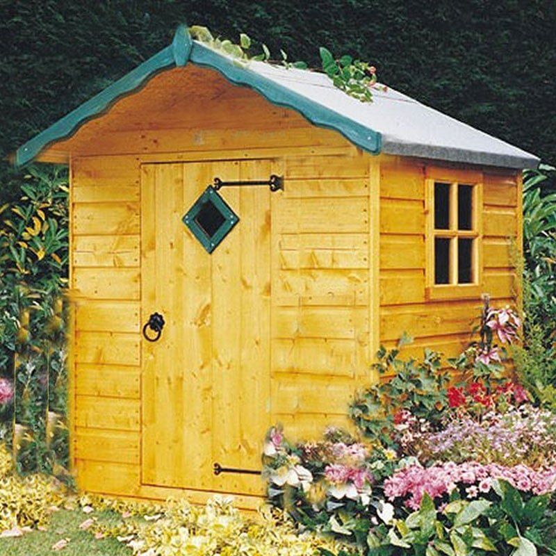 4' x 4' Shire Hide Kids Wooden Playhouse (1.19m x 1.19m) - Image 1