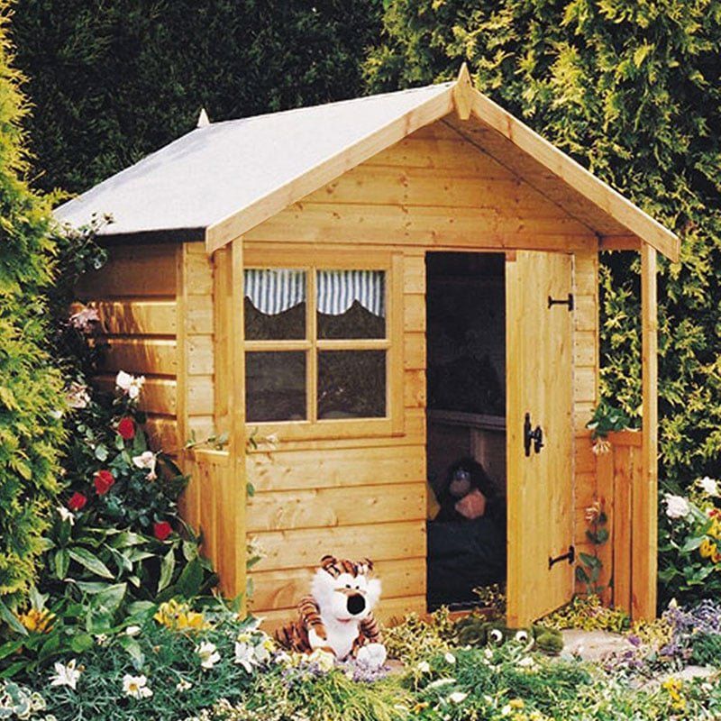 5' x 4' Shire Club Kids Wooden Playhouse (1.42m x 1.48m) - Image 1