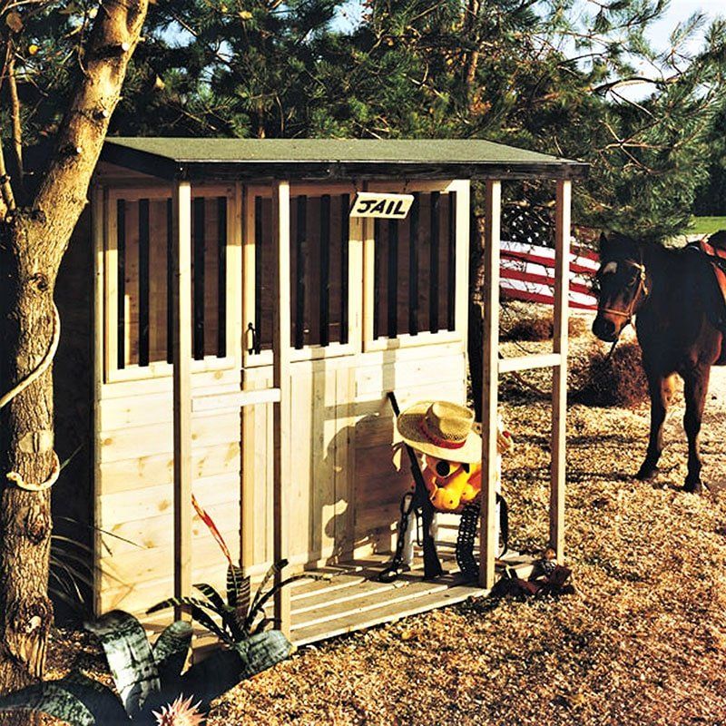 6' x 6' Shire Jailhouse Kids Wooden Playhouse (1.79m x 1.79m) - Image 1