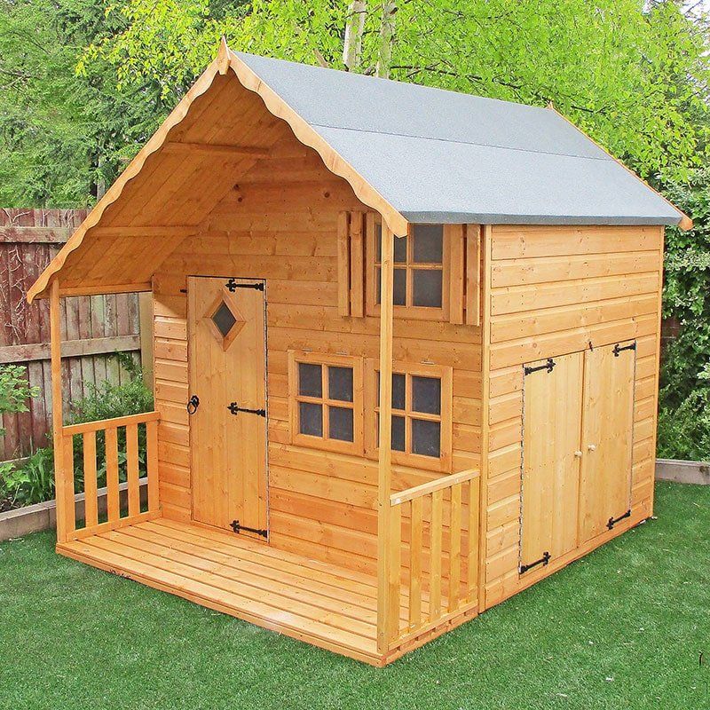7' x 8' Shire Crib Kids Wooden Playhouse (2.09m x 2.46m) - Image 1