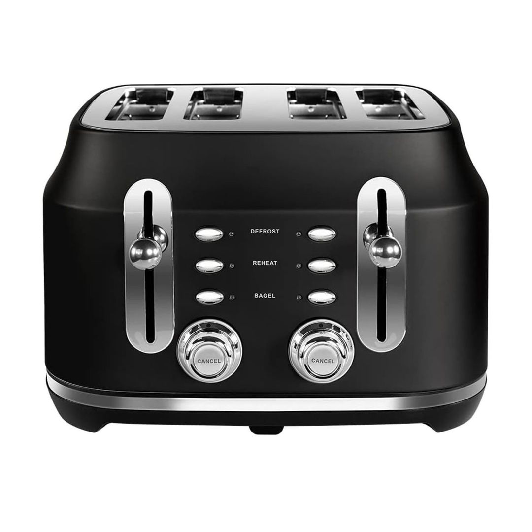 RANGEMASTER RMCL4S201BK 4-Slice Toaster - Black, Black - Image 1