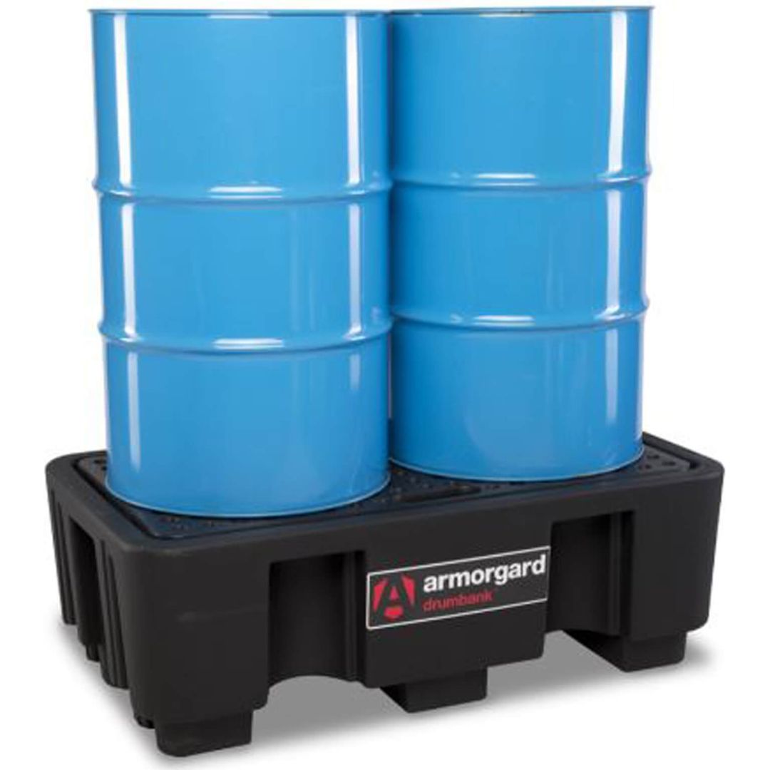 Armorgard Drumbank 2 Drum Spill Pallet 1310mm 750mm 435mm - Image 1
