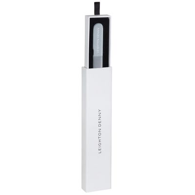 Leighton Denny Large Crystal Nail File (195mm) & Storage Box in White