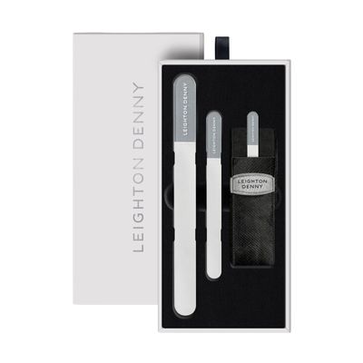 Leighton Denny Crystal Nail File Set - Small, Large & Travel in Clear