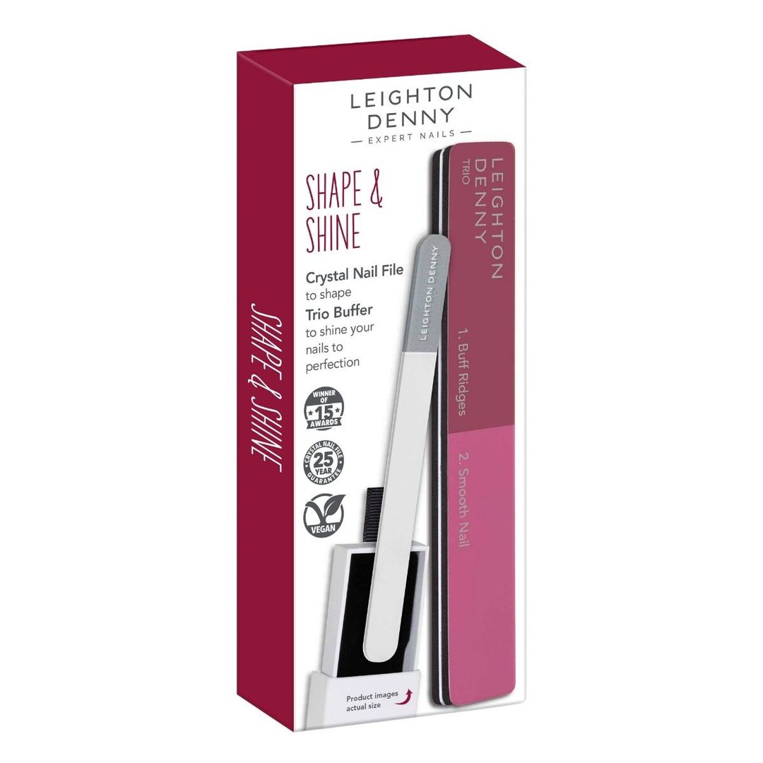 Leighton Denny Shape & Shine Small Crystal Nail & Trio Nail Buffer in Pink - Image 1