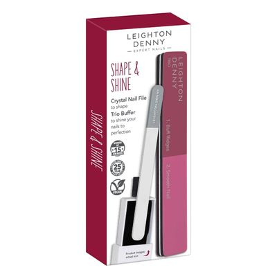 Leighton Denny Shape & Shine Small Crystal Nail & Trio Nail Buffer in Pink