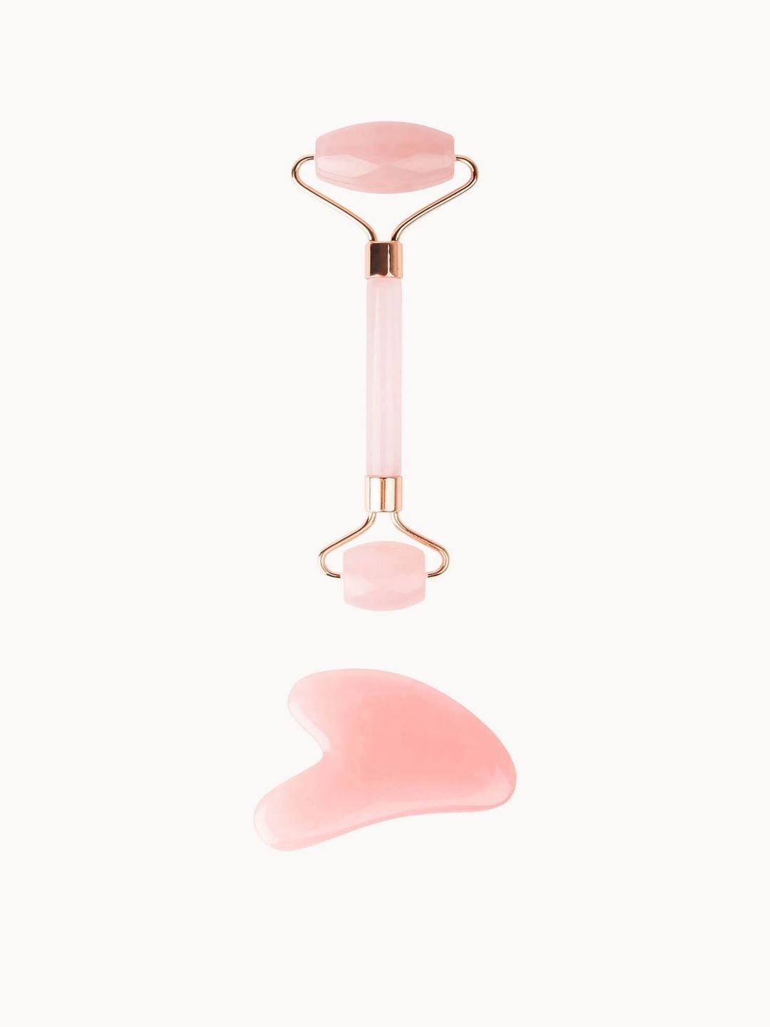 Brushworks Women's Rose Resin Roller & Gua Sha - Image 1