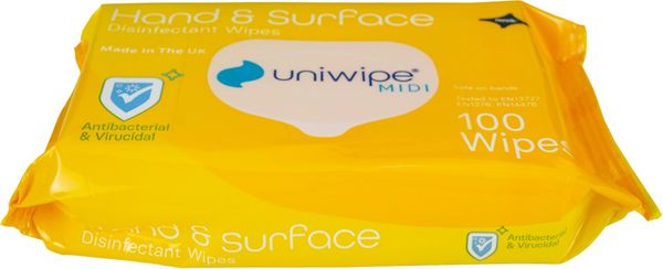 Uniwipe Hand and Surface Wipes (Pack of 100) 1025