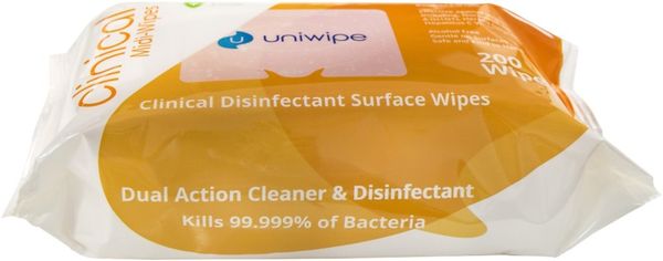 Uniwipe Clinical Disinfectant Midi Wipes 200 Pack
