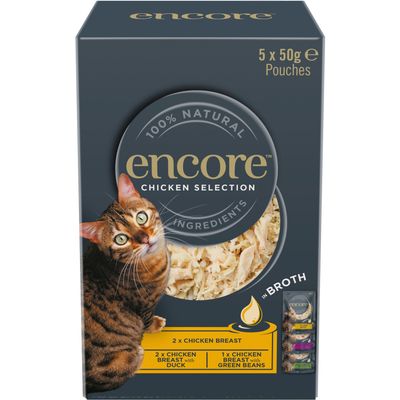 Pack of 5 Encore Wet Cat Food in Broth Pouches - Chicken Selection - Thumbnail 2