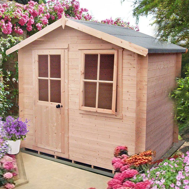 Shire Avesbury 2.5m x 1.8m Log Cabin Summerhouse (19mm) - Image 1