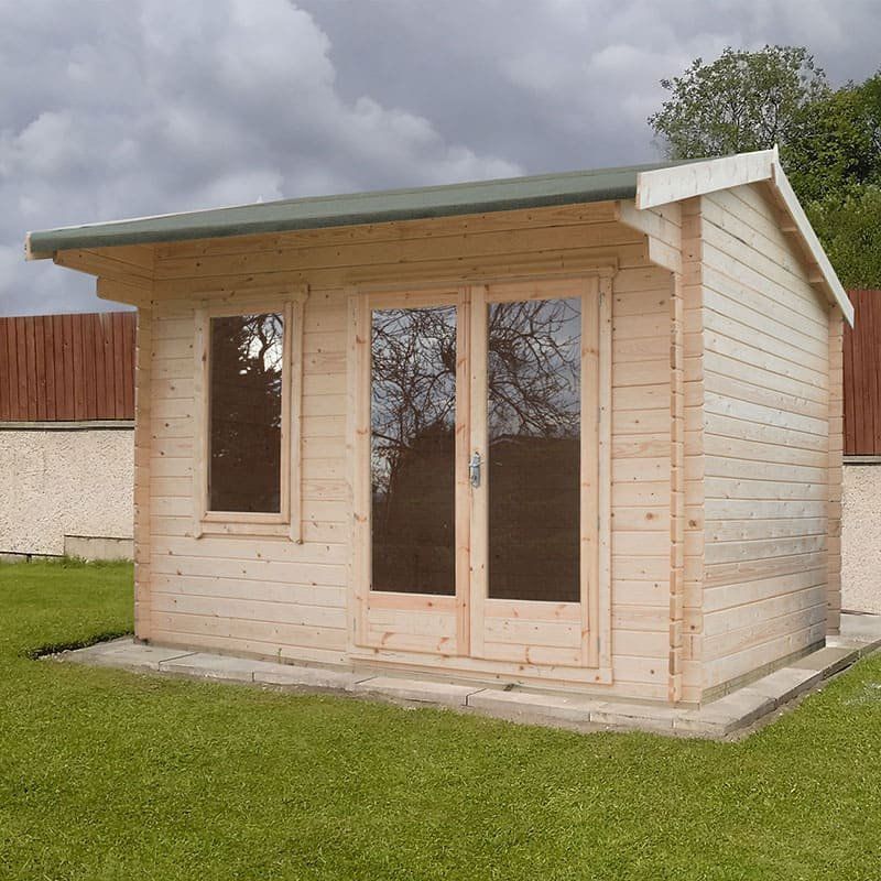 Shire Marlborough 3m x 2.4m Log Cabin Summerhouse (28mm) - Image 1