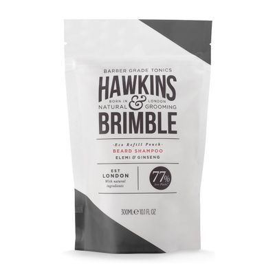 Hawkins & Brimble Men's Beard Shampoo Pouch 300ml in White - Thumbnail 2