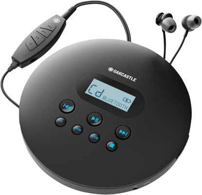 OAKCASTLE CD100 Bluetooth Personal CD Player - Black - Thumbnail 2