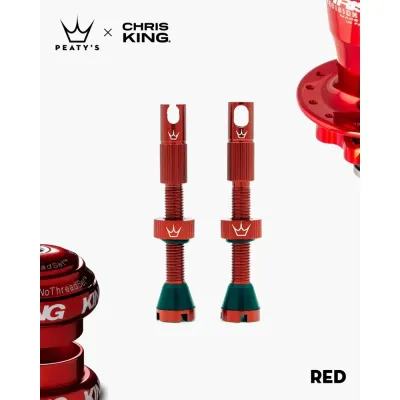 Peaty's x Chris King Tubeless MK2 Valves - 42mmRed - Thumbnail 2