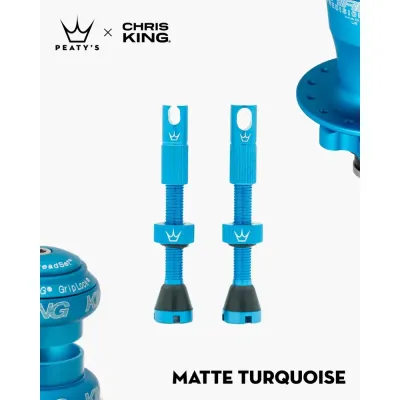 Peaty's x Chris King Tubeless MK2 Valves - 60mmTurquoise - Thumbnail 2