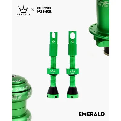 Peaty's x Chris King Tubeless MK2 Valves - 42mmEmerald - Thumbnail 2