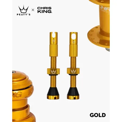 Peaty's x Chris King Tubeless MK2 Valves - 42mmGold - Thumbnail 2