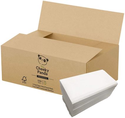 Cheeky Panda 2-Ply V-Fold Bamboo Hand Towel 160 Sheets White (Pack of 20) VHANDTW20