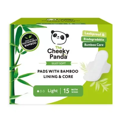 Cheeky Panda FSC Sanitary Pads With Bamboo Lining &amp; Core Light (Pack 15) - SPADS240MM - Thumbnail 2